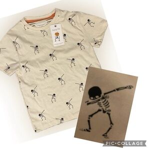 Denim & Flower Halloween Shirt Size 5/6